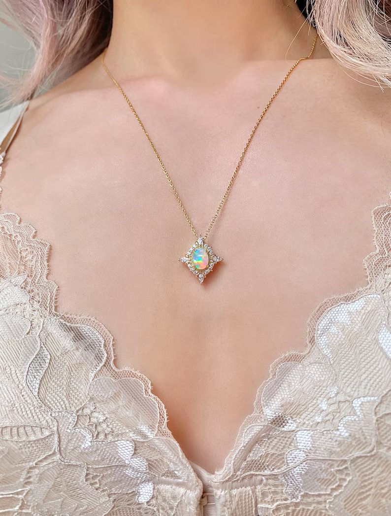 Dainty Opal Necklace